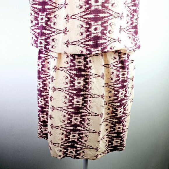 Amanda Uprichard Aztec Style Cold Shoulder Keyhole Chest & Back 100% Silk Dress - Picture 3 of 10